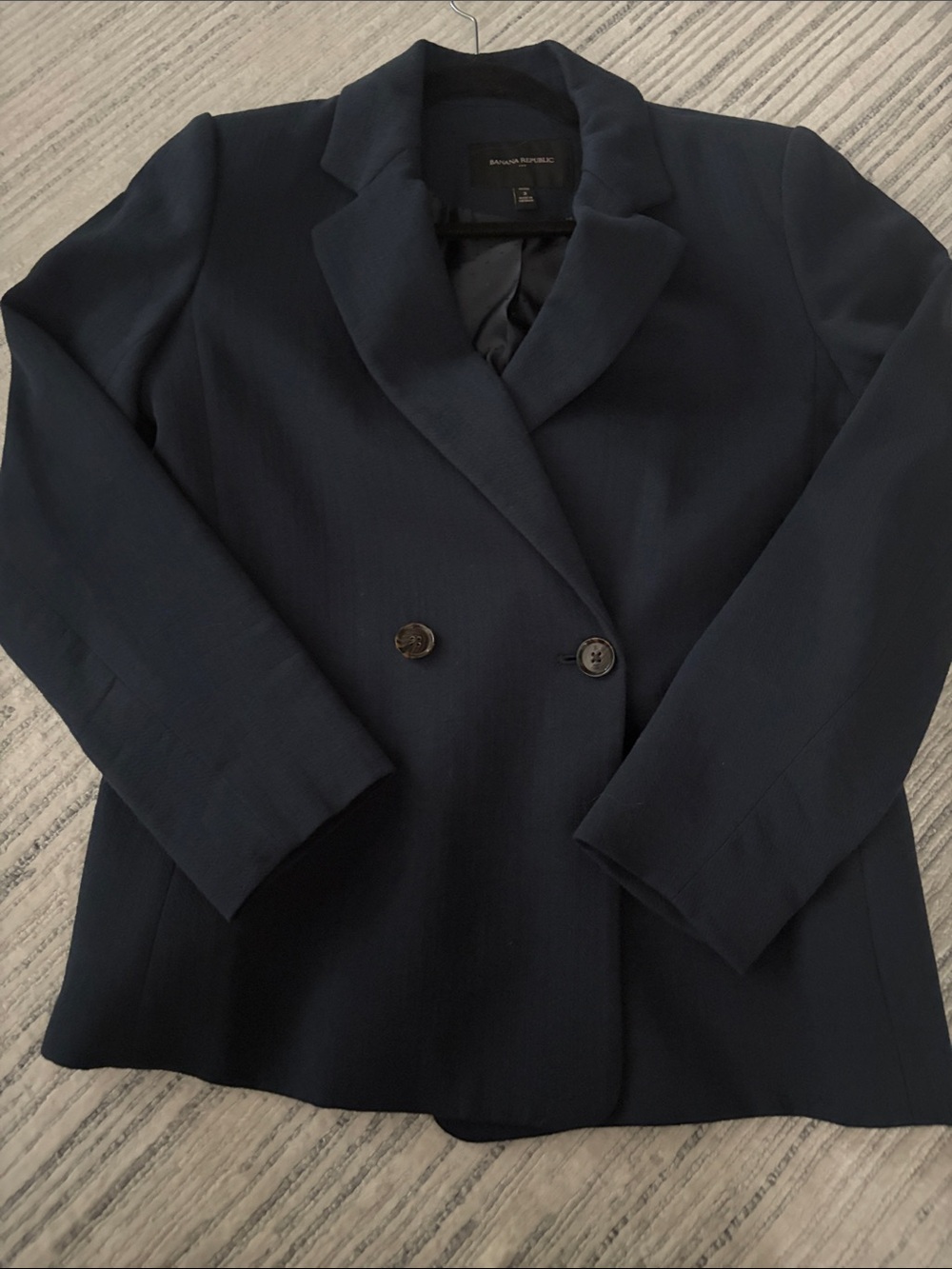 Banana Republic Women's Double-Breasted Dark Navy Blazer